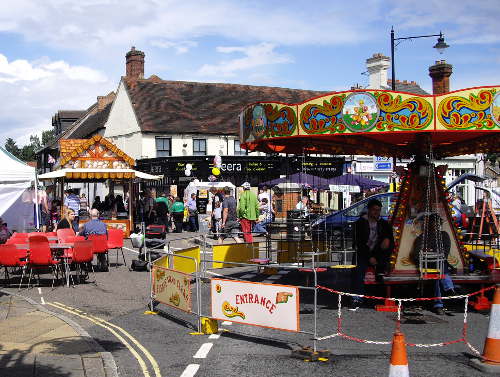 a roundabout set out in a street